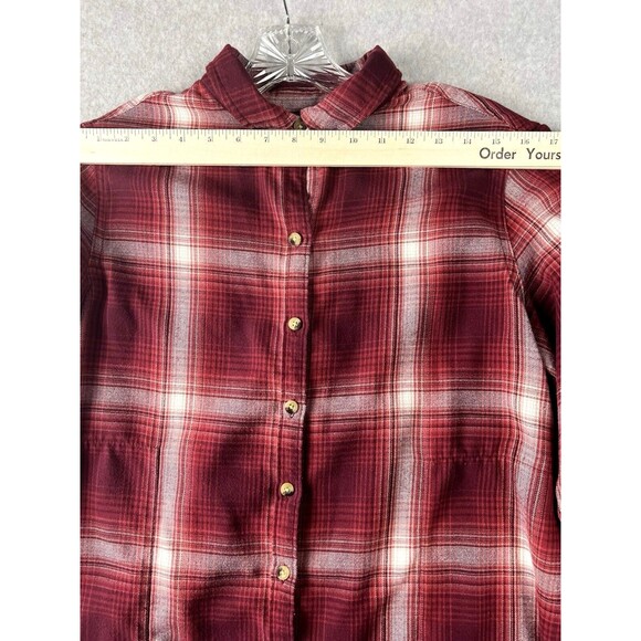 Jachs Girlfriend Shirt Womens Medium Red Flannel Button Up Outdoors Cabin - Picture 4 of 14